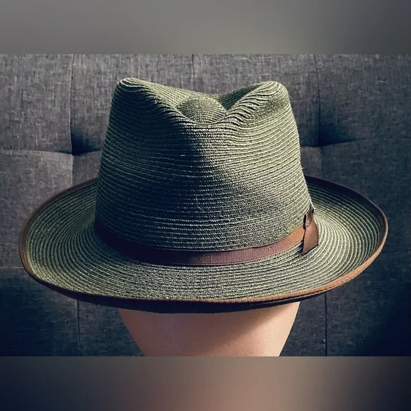 NWOB Stetson STRATOLINER Green Hemp Fedora - Picture 2 of 13